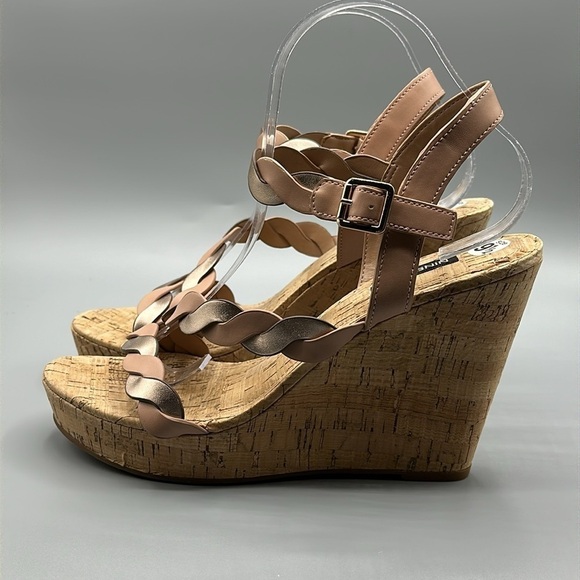 Nine West Brette Cork Platform Wedge Sandals Women's Size 9.5 - Picture 3 of 9